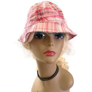 Carhartt Logo Women's Pink Plaid Canvas Breathable Bucket Hat